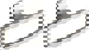 Rectangular Closed Towel Ring in Vibrant Brushed Nickel